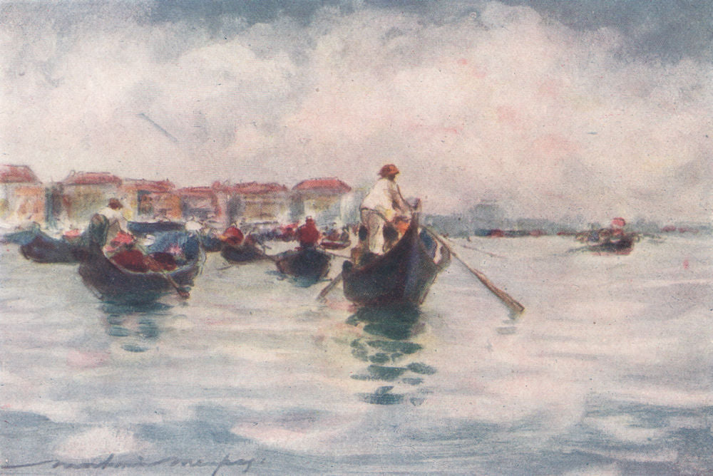 VENEZIA. 'Midday on the Lagoon' by Mortimer Menpes. Venice 1916 old print